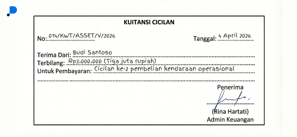 Contoh kwitansi umum yang digunakan - Contoh kuitansi Cicilan