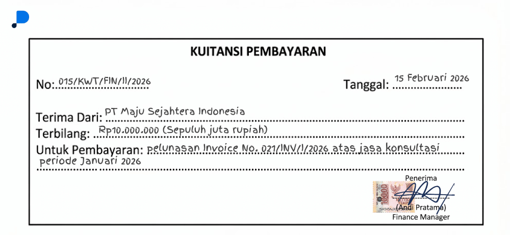 Contoh kwitansi umum yang digunakan - Contoh Kuitansi Pembayaran (Pelunasan)