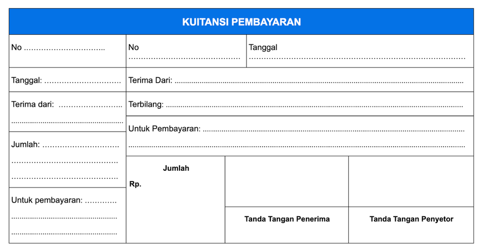 Download Template Kwitansi Kosong dalam Format Word, PDF, & Excel